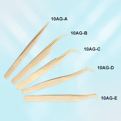 10A Gold A Style Straight Isolation Tweezers For Eyelash Extension - DreamFlowerLashes®