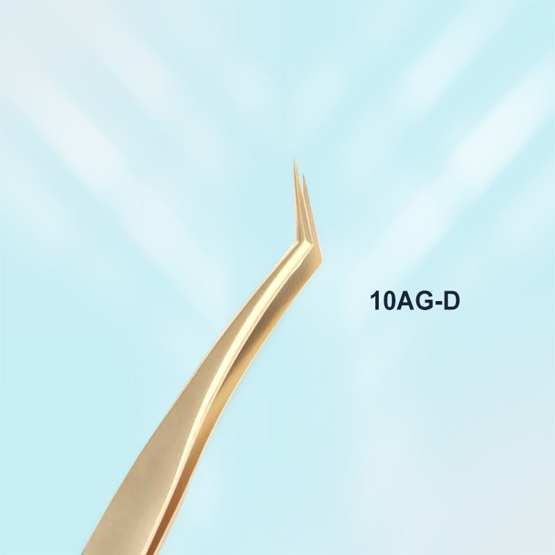 10A Gold D Style Volume Tweezers For Eyelash Extension - DreamFlowerLashes®