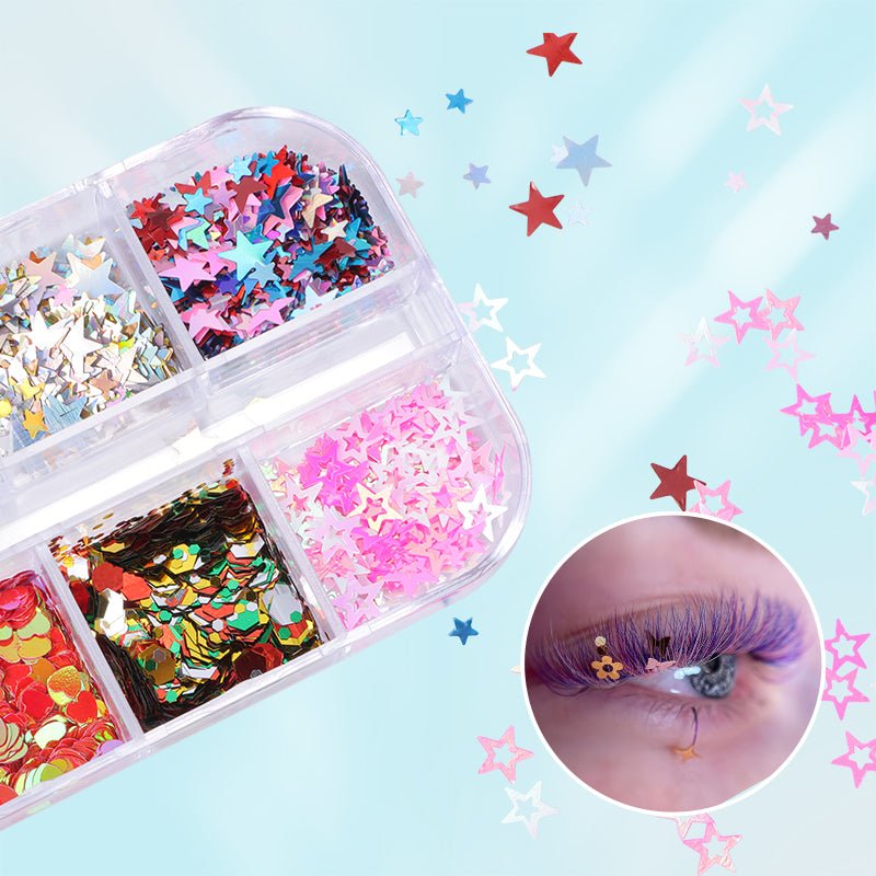 12 Colors Glitter Sequins for Lash Art Decoration - DreamFlowerLashes®