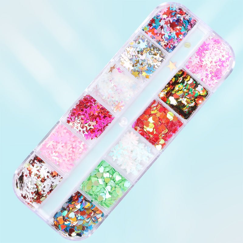 12 Colors Glitter Sequins for Lash Art Decoration - DreamFlowerLashes®