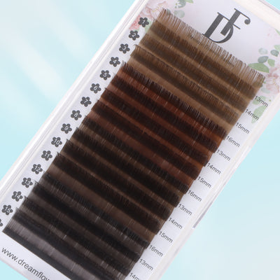 Colored Individual Eyelash Extensions 0.05mm Brown Volume Lashes