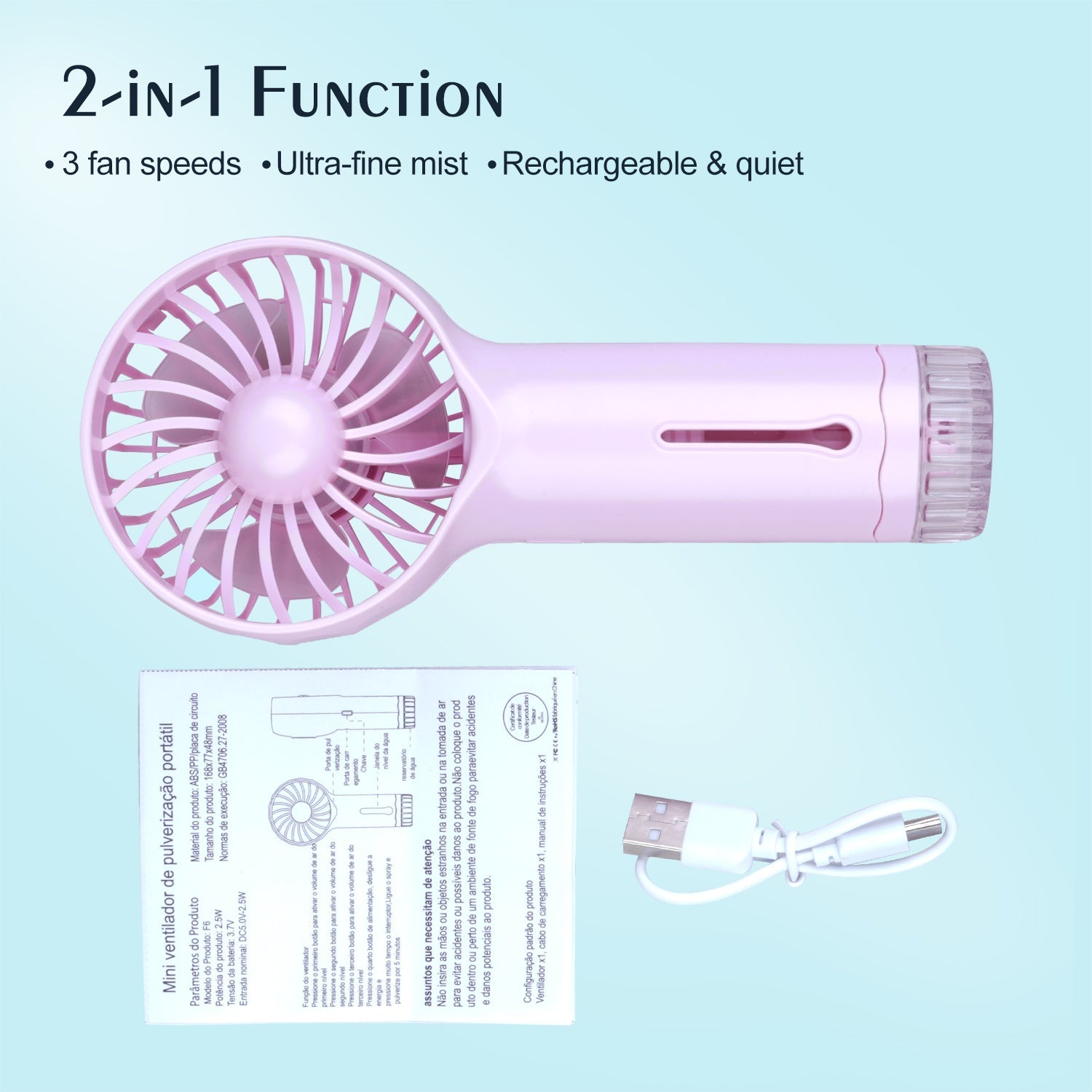 2 - in - 1 Lash Fan + Nano Mister - DreamFlowerLashes®