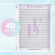 4D Large Tray 320 Fans 0.07mm Pointy Base Premade Volume Fans - DreamFlowerLashes®