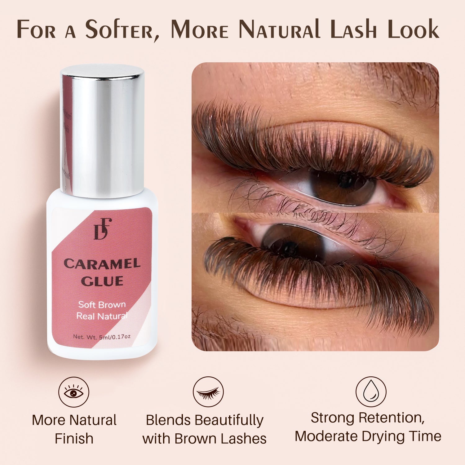Caramel Lash Glue for Eyelash Extensions 0.5s - DreamFlowerLashes®