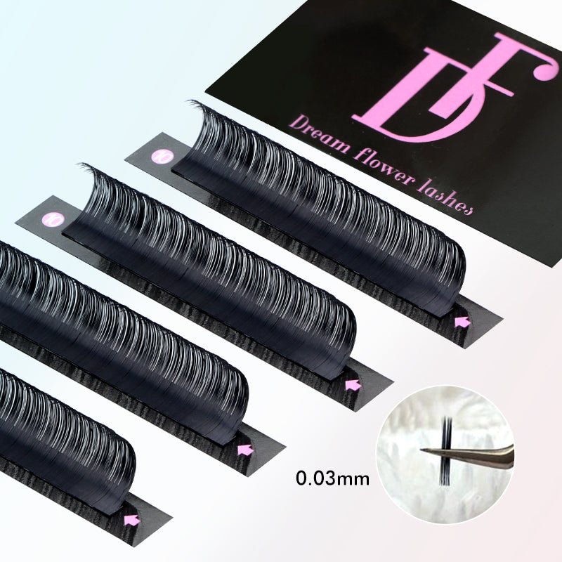 Cashmere Volume Lashes 0.03mm Regular Individual Lash Extensions 21 - 25mm - DreamFlowerLashes®