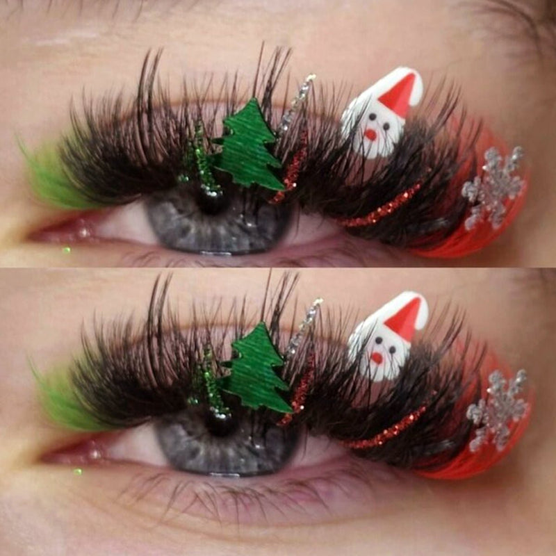 Christmas Glittery Colored Individual Eyelash Extensions 0.05mm - DreamFlowerLashes®