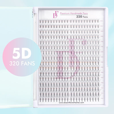 CLEARANCE 5D Large Tray 352 Fans 0.07mm Pointy Base Premade Volume Fans - DreamFlowerLashes®