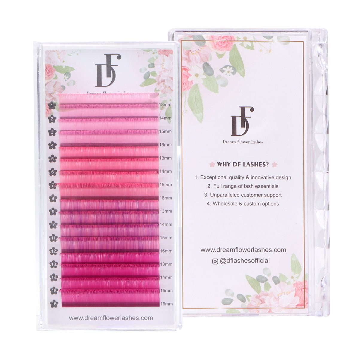 Colored Individual Eyelash Extensions 0.05mm Blue& Pink Volume Lashes - DreamFlowerLashes®