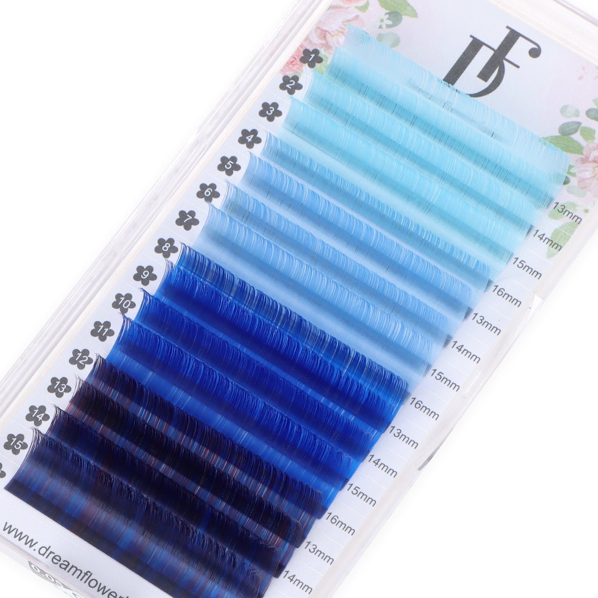 Colored Individual Eyelash Extensions 0.05mm Blue Volume Lashes - DreamFlowerLashes®