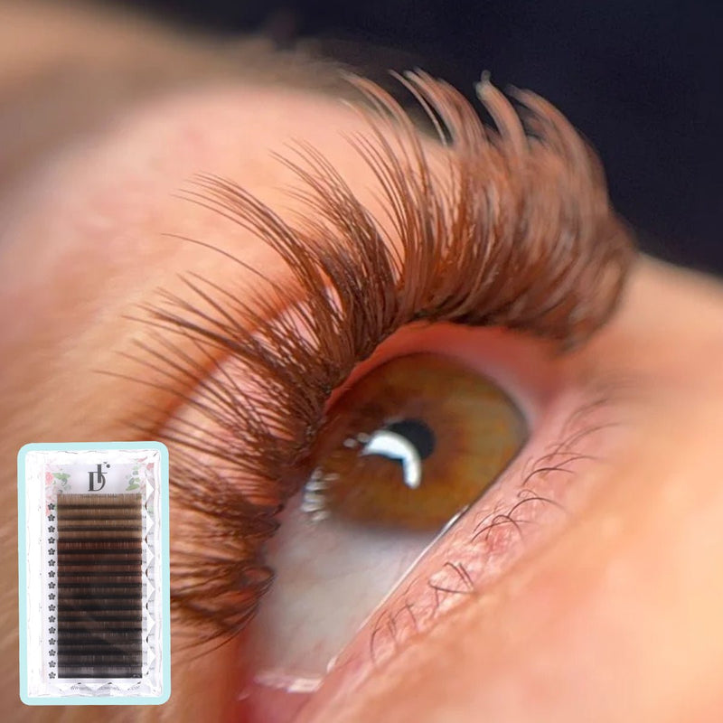 Colored Individual Eyelash Extensions 0.05mm Brown Volume Lashes - DreamFlowerLashes®