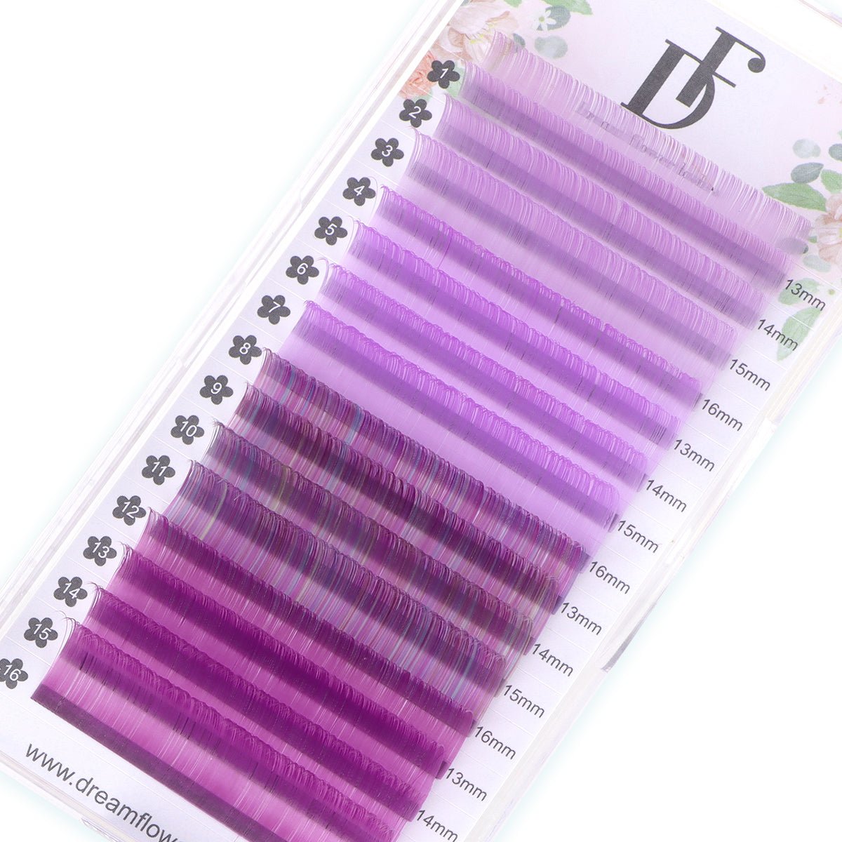 Colored Individual Eyelash Extensions 0.05mm Purple Volume Lashes - DreamFlowerLashes®