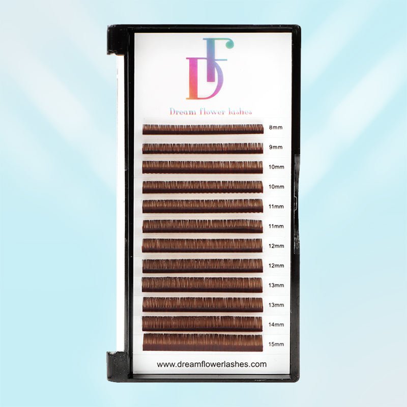 Dark Brown Colored Lashes Faux Mink - DreamFlowerLashes®