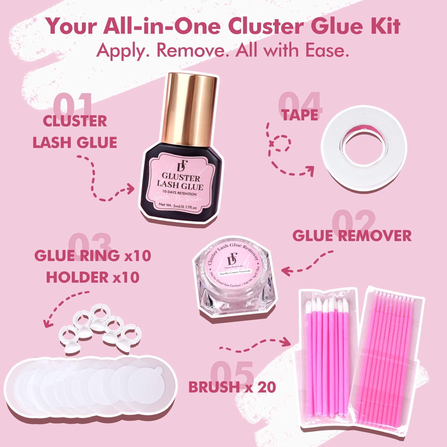 DIY Cluster Lash Glue & Remover Kit - DreamFlowerLashes®