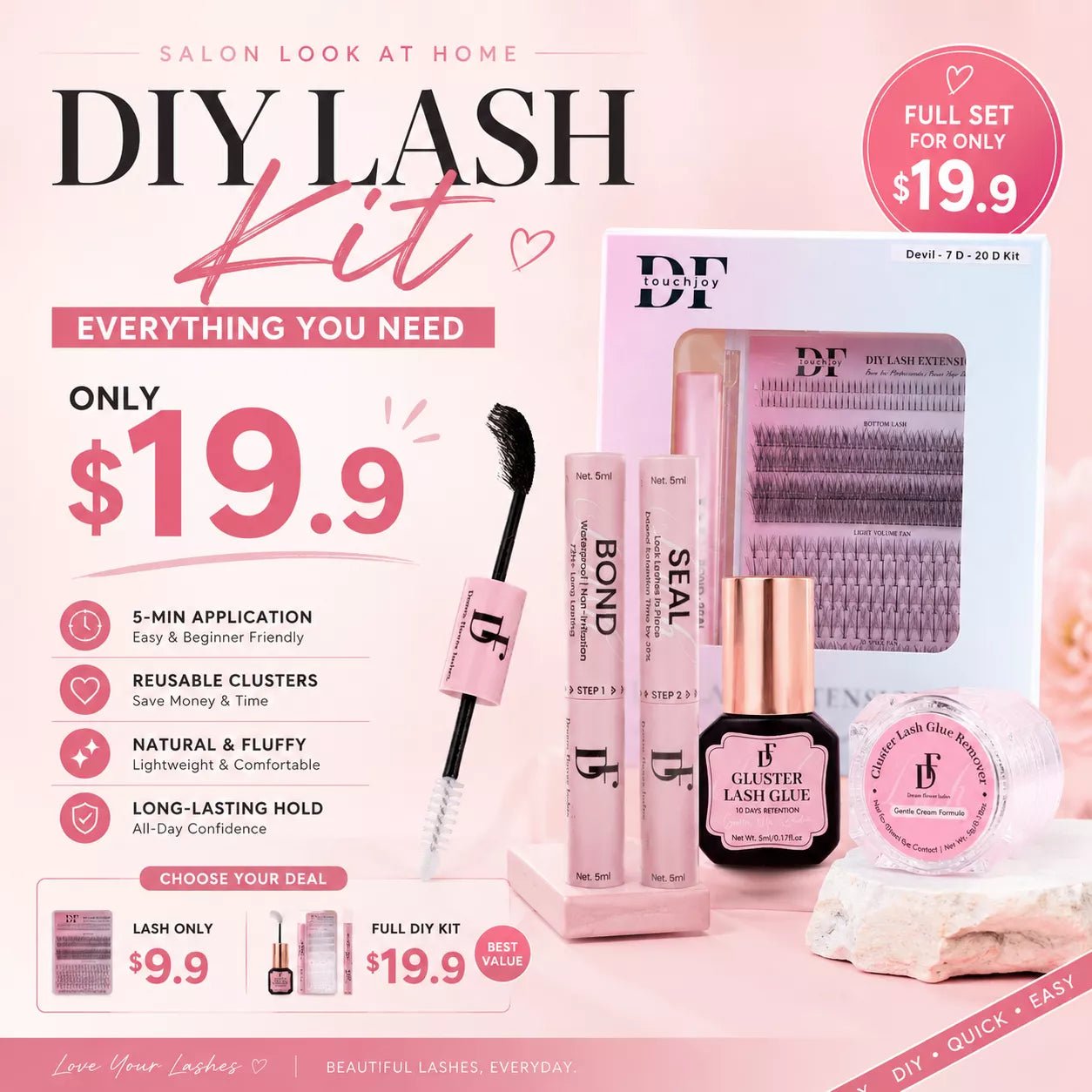DIY Lash Bond and Seal for Cluster Lashes |FOR U.S. ONLY - DreamFlowerLashes®