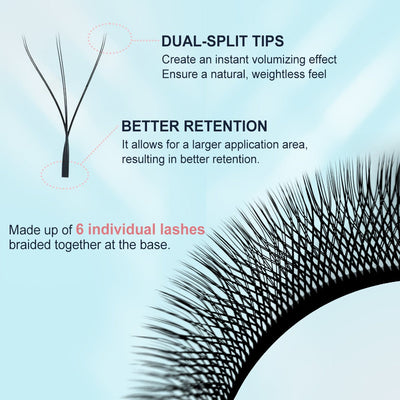 Double Tips 3D W Shape Eyelash Extension - DreamFlowerLashes®