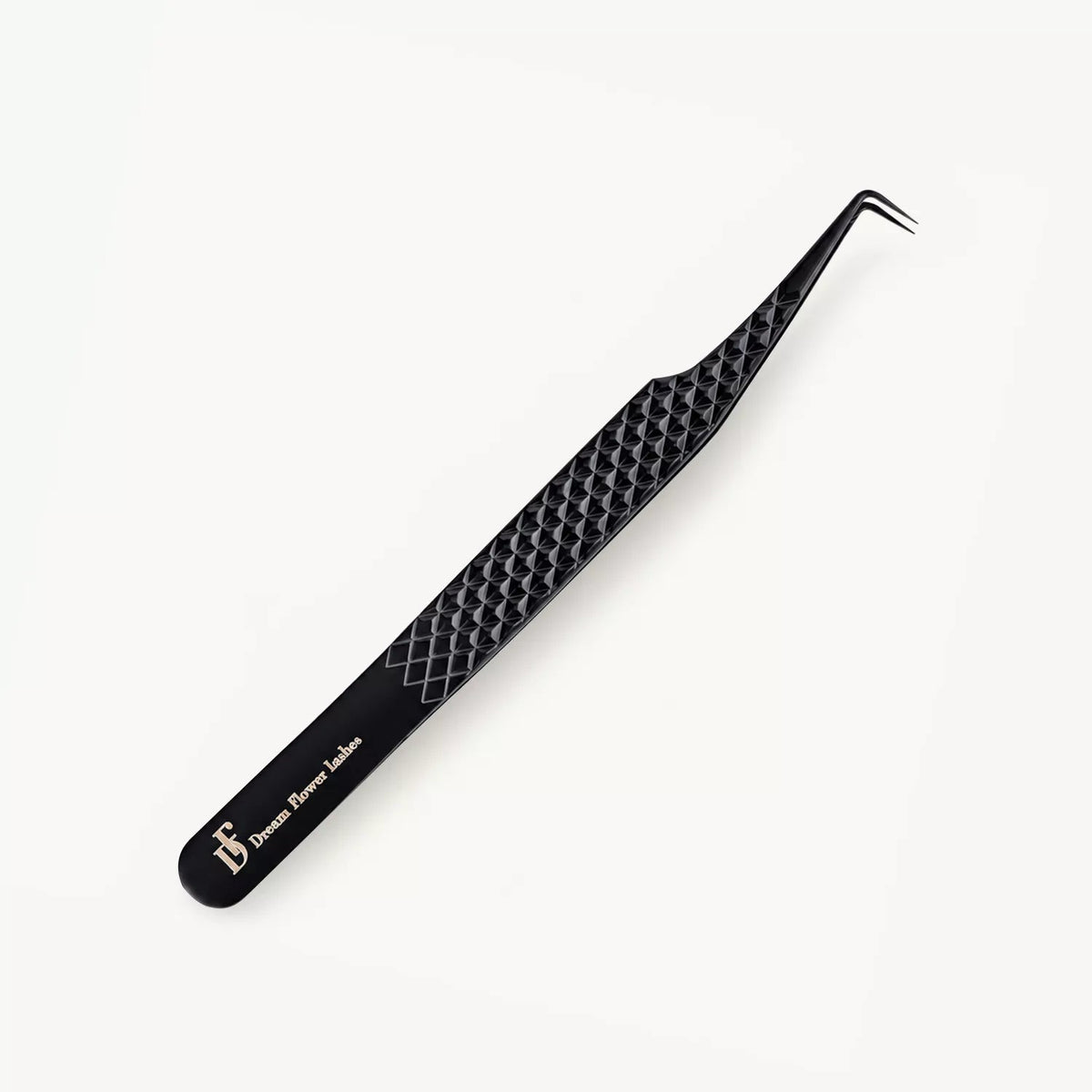 Fiber Tip Lash Tweezers 90 Degree Black Coated Tweezers | FT-B - DreamFlowerLashes®