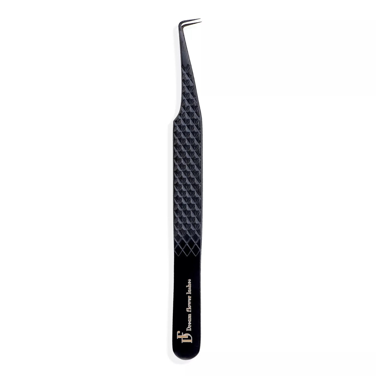 Fiber Tip Lash Tweezers 90 Degree Black Coated Tweezers | FT-B - DreamFlowerLashes®