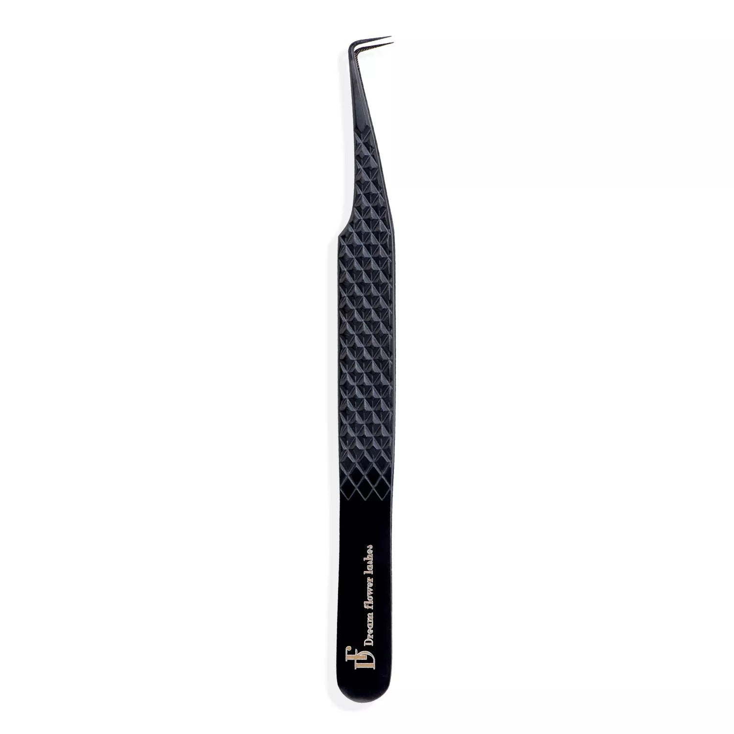 Fiber Tip Lash Tweezers 90 Degree Black Coated Tweezers | FT-B - DreamFlowerLashes®