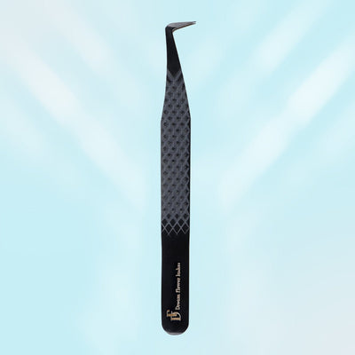 Fiber Tip Lash Tweezers Black Coated Eyelash Extension Boot Tweezers | FT - G - DreamFlowerLashes®