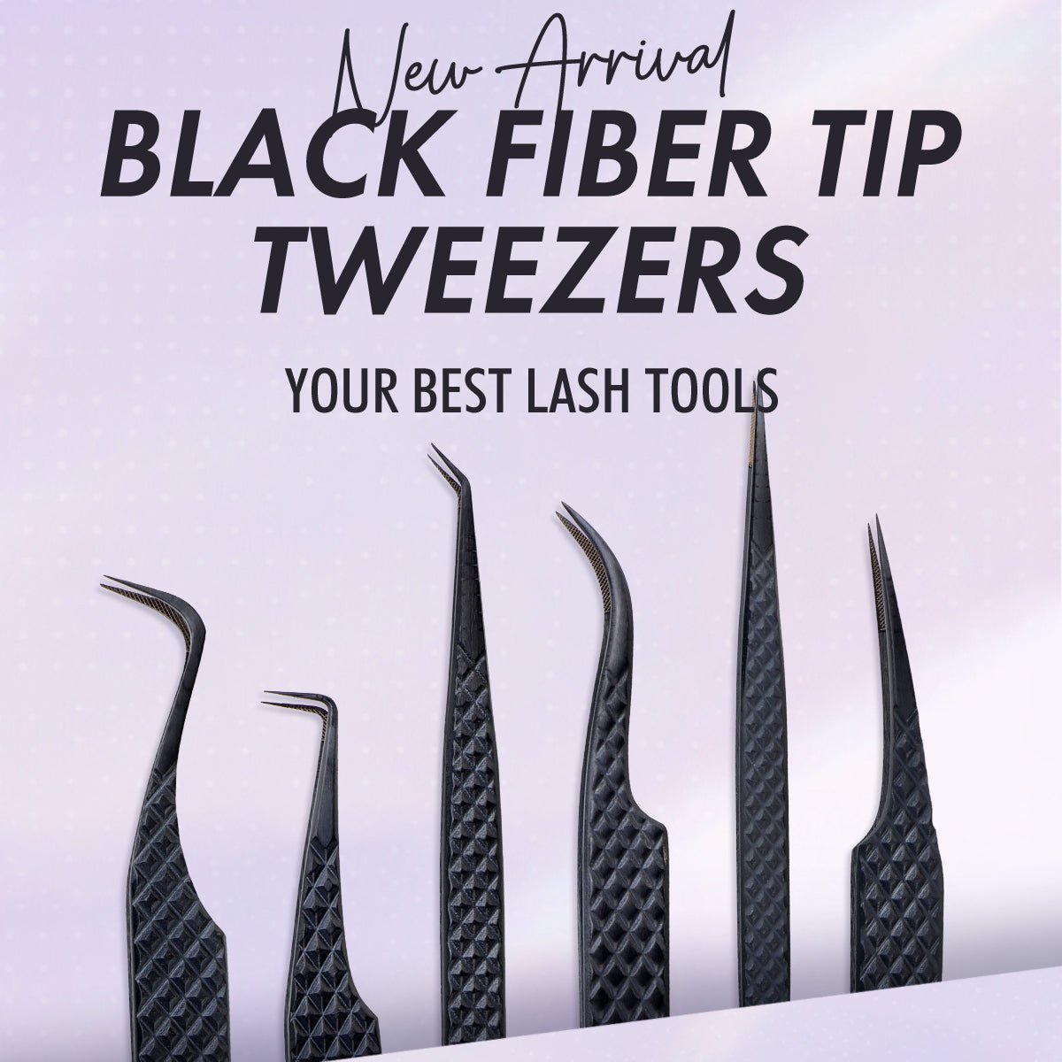 Fiber Tip Lash Tweezers Black Coated Eyelash Extension Tweezers - DreamFlowerLashes®