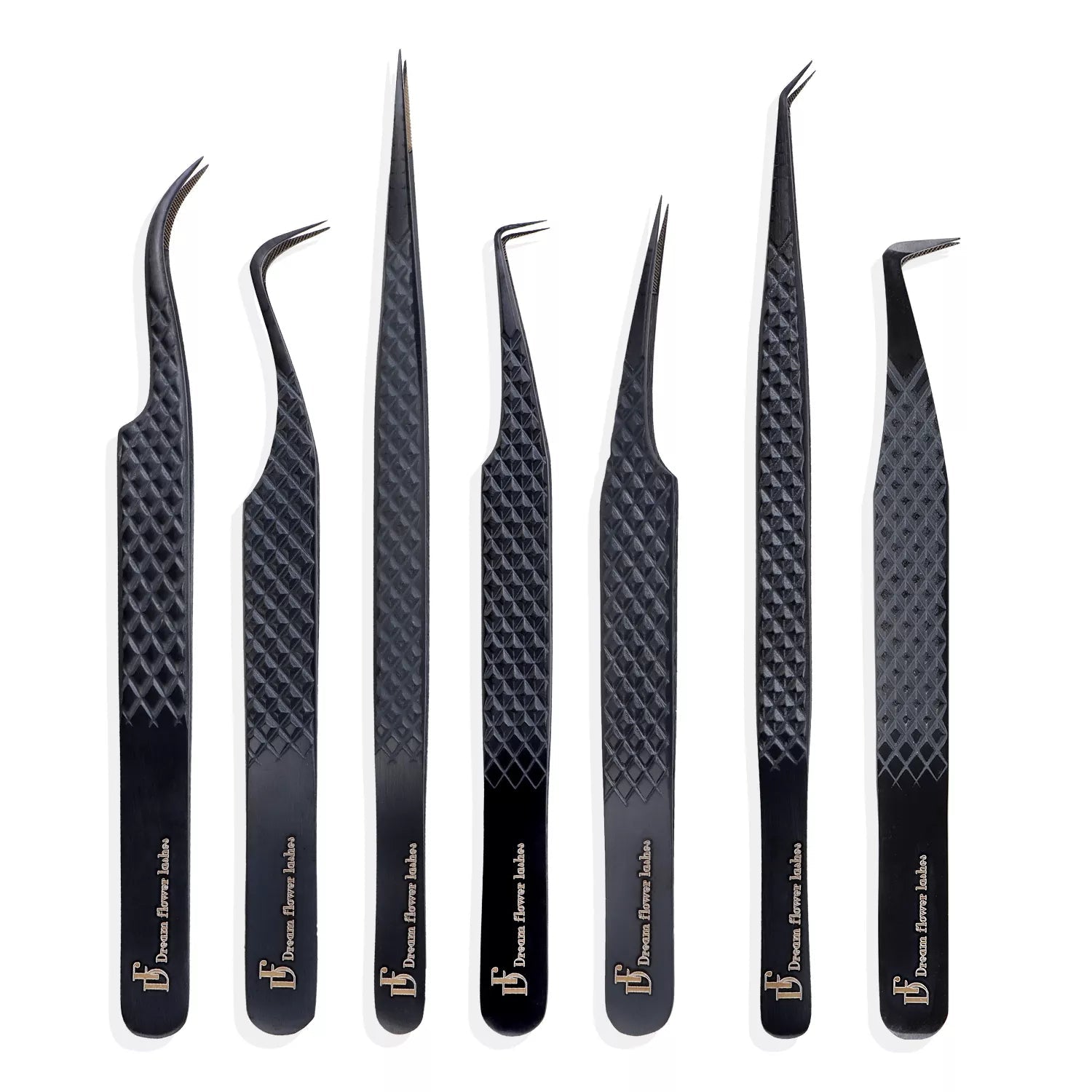 Fiber Tip Lash Tweezers Black Coated Tweezers - DreamFlowerLashes®