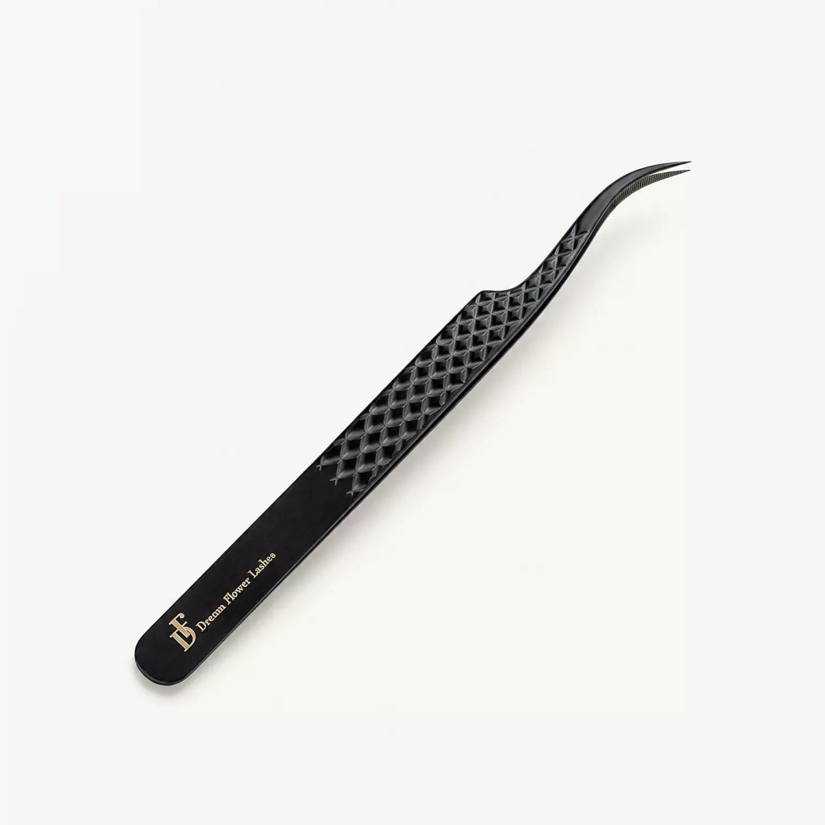 Fiber Tip Lash Tweezers Curved Black Coated Tweezers | FT-C - DreamFlowerLashes®