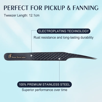 Fiber Tip Lash Tweezers Dolphin Coated Eyelash Extension Tweezers | FT - F - DreamFlowerLashes®