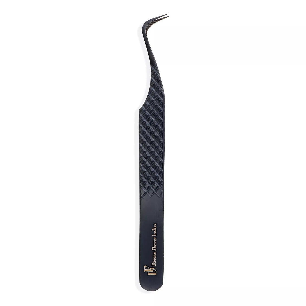 Fiber Tip Lash Tweezers M Narrow Black Coated Tweezers | FT-D - DreamFlowerLashes®