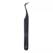 Fiber Tip Lash Tweezers M Narrow Black Coated Tweezers | FT-D - DreamFlowerLashes®