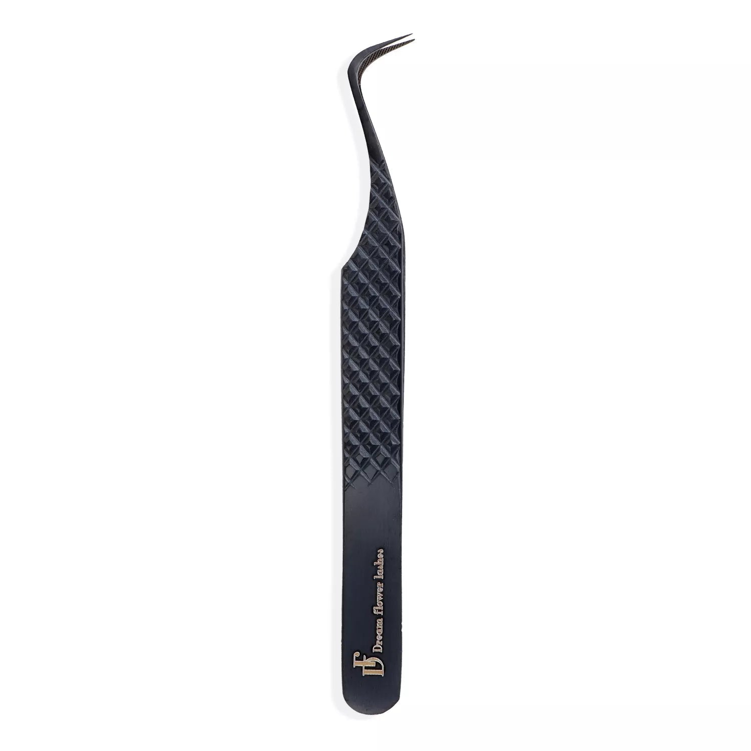 Fiber Tip Lash Tweezers M Narrow Black Coated Tweezers | FT-D - DreamFlowerLashes®