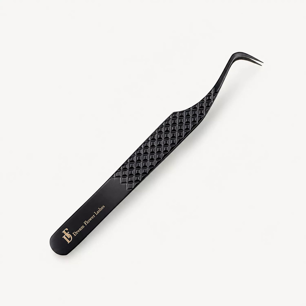 Fiber Tip Lash Tweezers M Narrow Black Coated Tweezers | FT-D - DreamFlowerLashes®