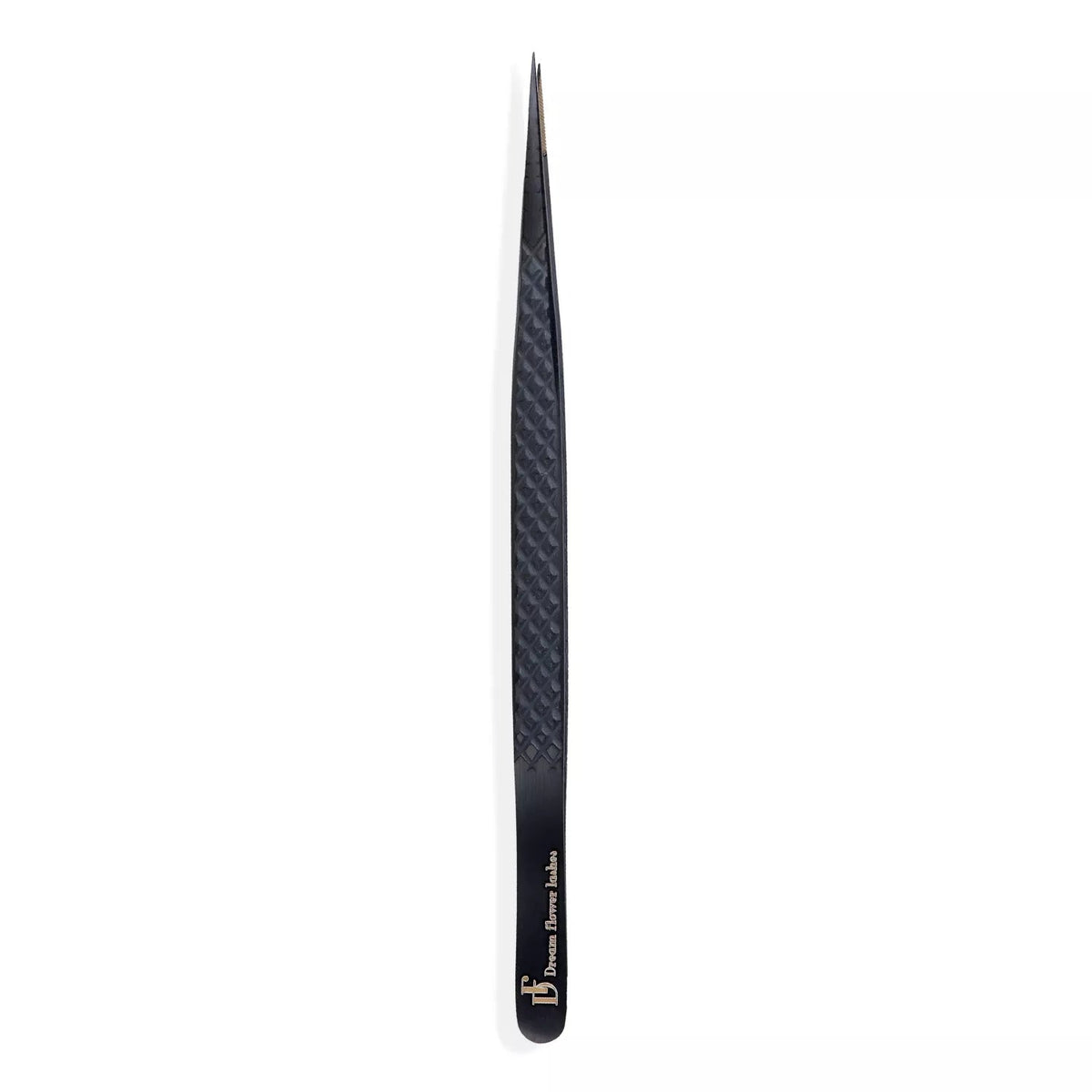 Fiber Tip Lash Tweezers Skinny Straight Black Coated Tweezers | FT-E - DreamFlowerLashes®