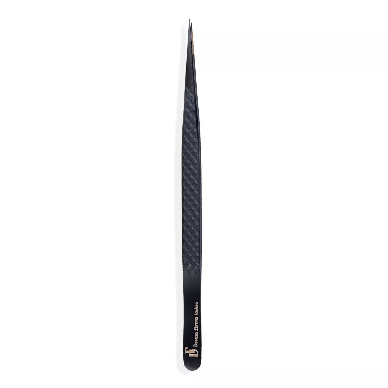 Fiber Tip Lash Tweezers Skinny Straight Black Coated Tweezers | FT-E - DreamFlowerLashes®