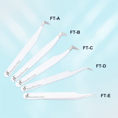 FT - A Fiber Tip White 90 Degree Volume Tweezers - DreamFlowerLashes®