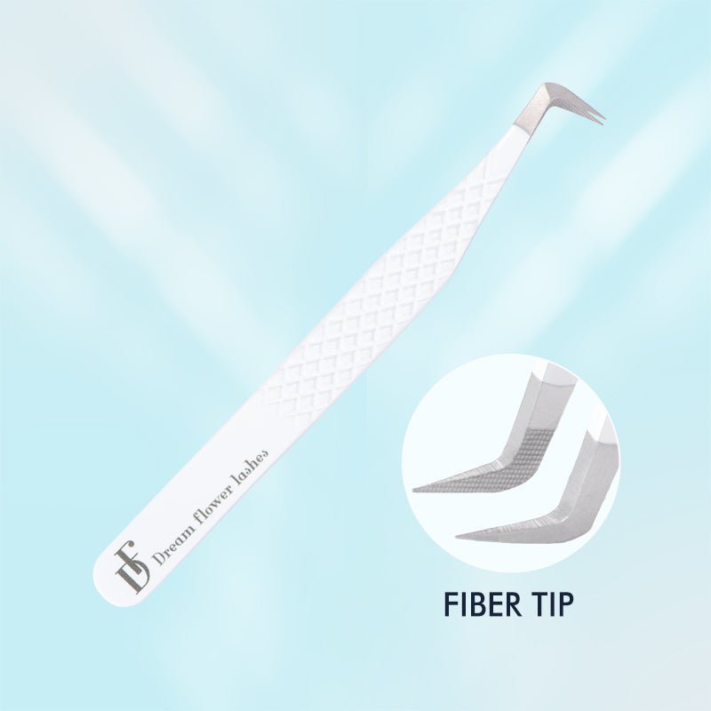 FT - A Fiber Tip White 90 Degree Volume Tweezers - DreamFlowerLashes®