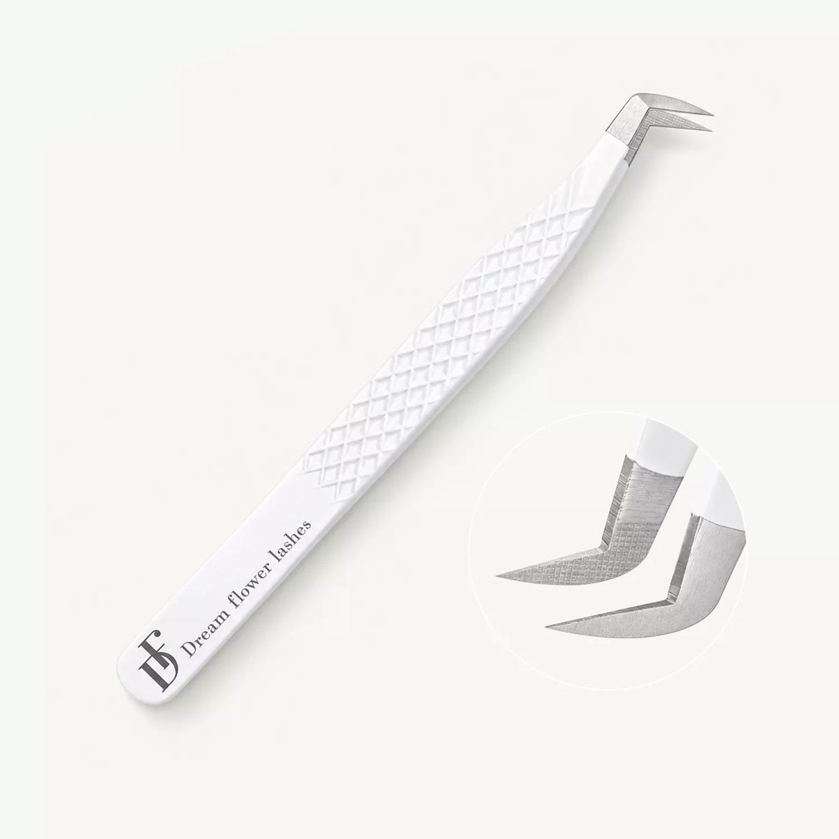 FT-B Fiber Tip White Mega Volume Tweezers - DreamFlowerLashes®