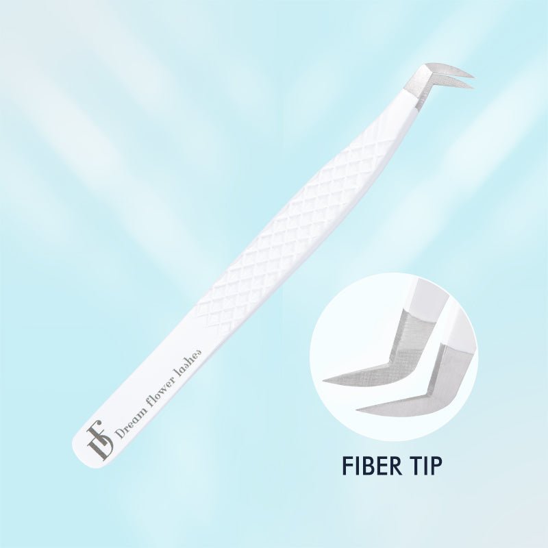 FT - B Fiber Tip White Mega Volume Tweezers - DreamFlowerLashes®