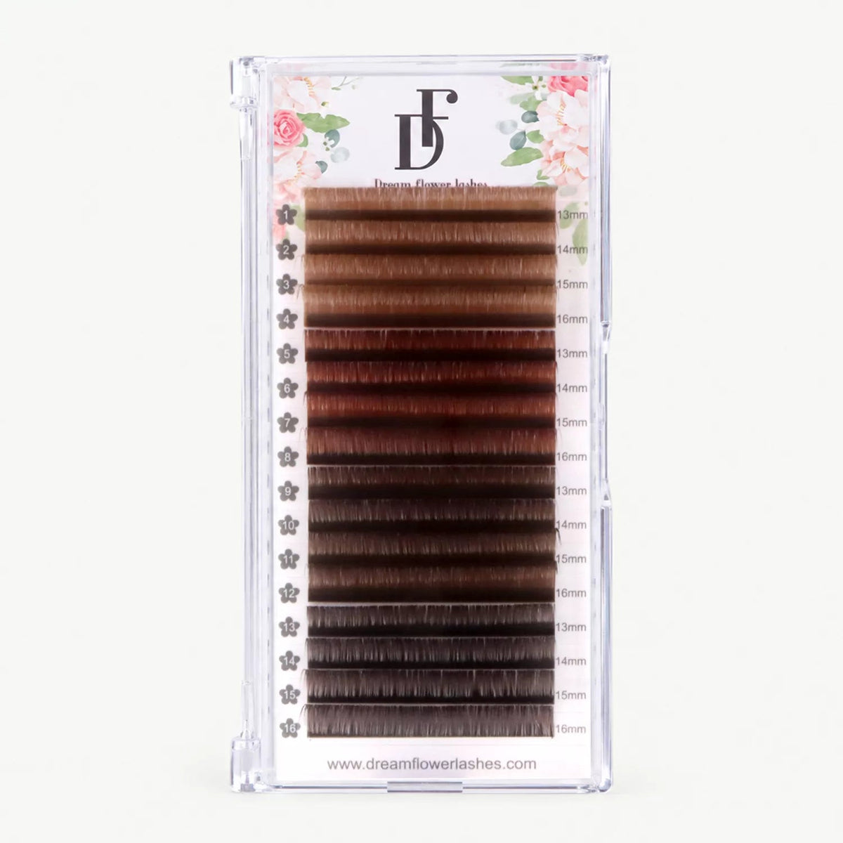 Mix Brown Volume Eyelash Extensions - 0.05mm - DreamFlowerLashes®