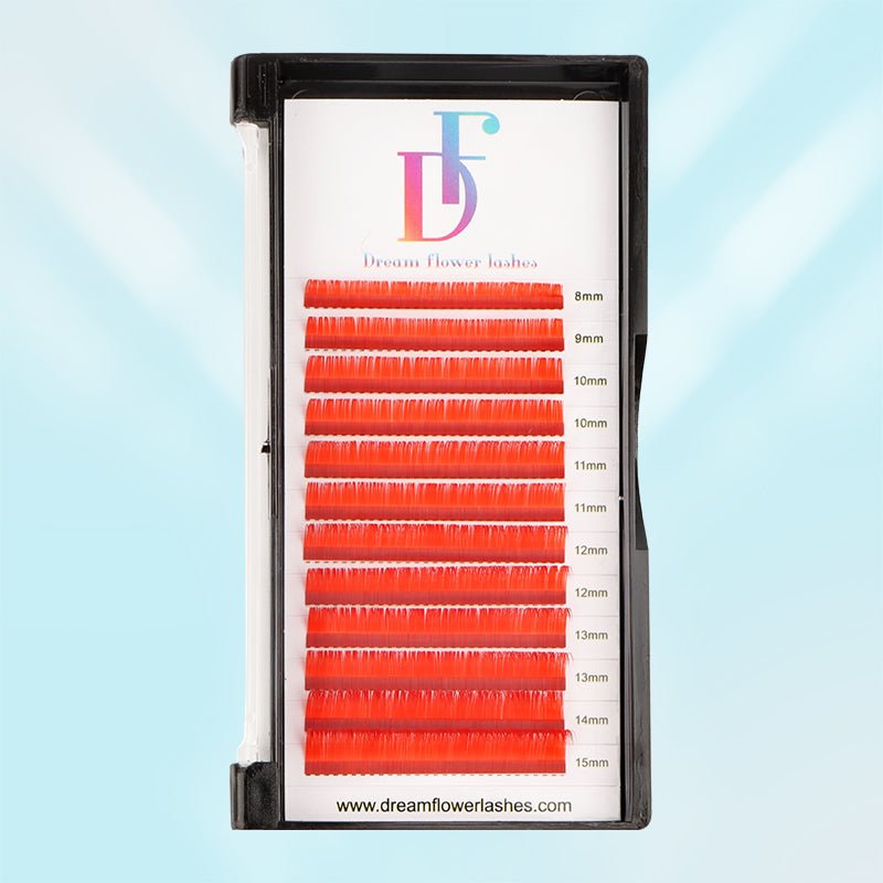 Red Faux Mink Colored Lashes 0.07mm - DreamFlowerLashes®