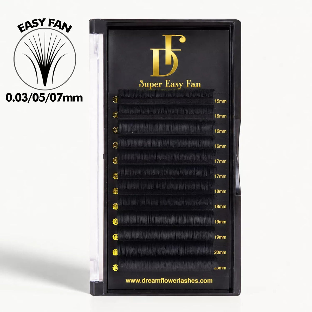 Super Easy Fan Lash Extensions 0.03/0.05/0.07 | FOR US ONLY - DreamFlowerLashes®