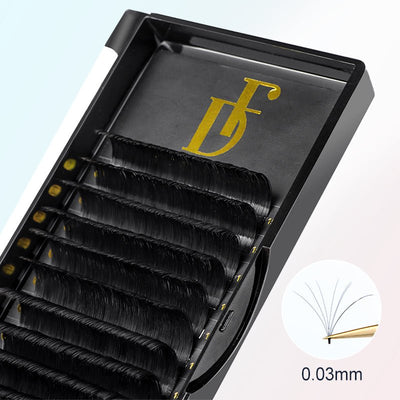 Super Easy Fan Lash Extensions 0.03mm Self Fanning Lashes - DreamFlowerLashes®