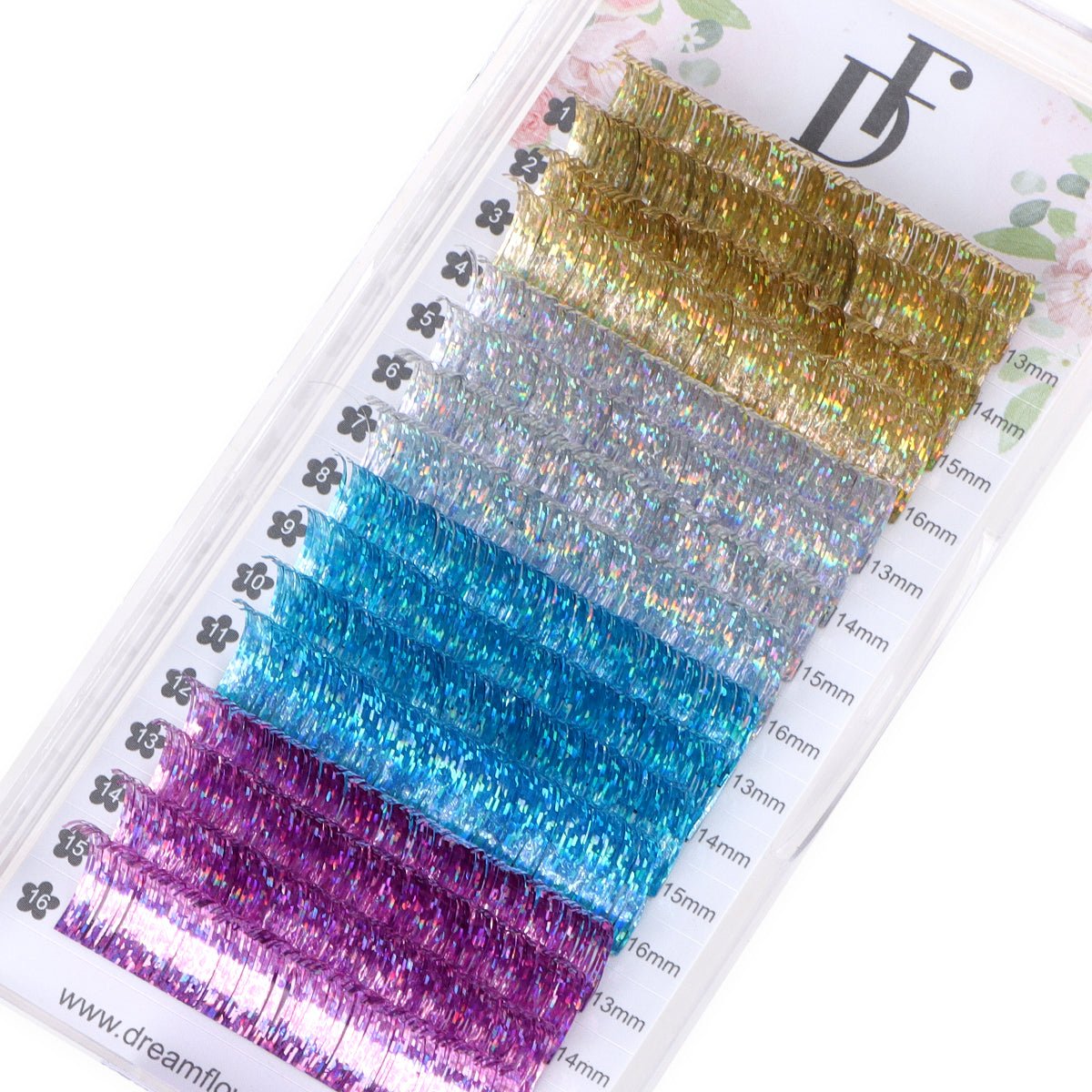 Tinsel Lashes Glittery Holographic Eyelash Extension - DreamFlowerLashes®