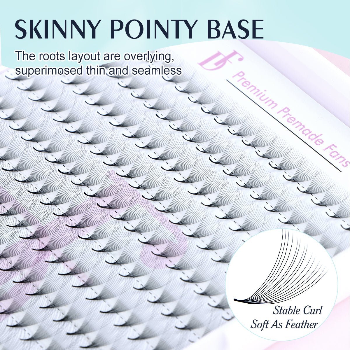 WHOLESALE 14D Large Tray 320 Fans 0.03mm Pointy Base Premade Volume Fans - DreamFlowerLashes®