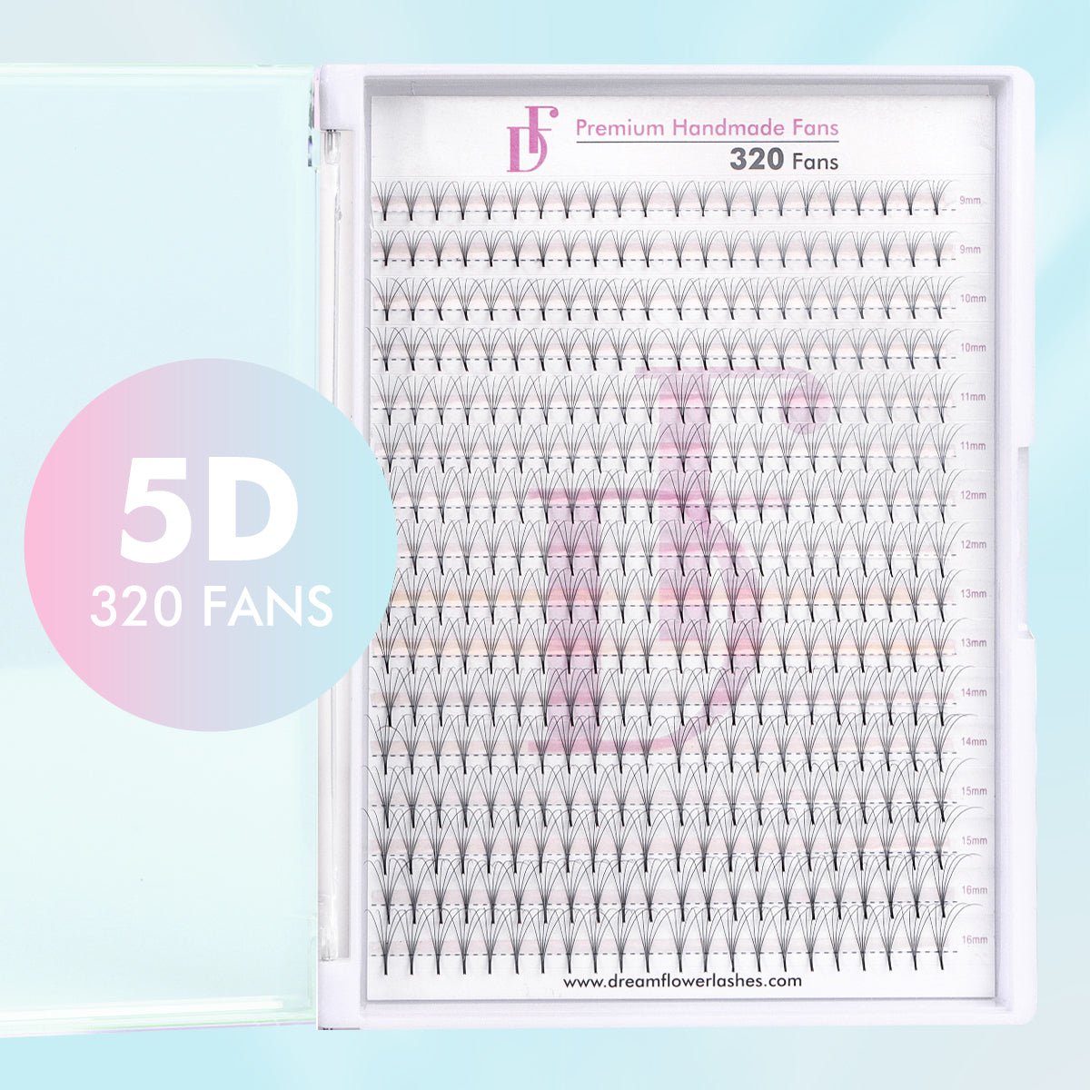 WHOLESALE 5D Large Tray 352 Fans 0.07mm Pointy Base Premade Volume Fans - DreamFlowerLashes®