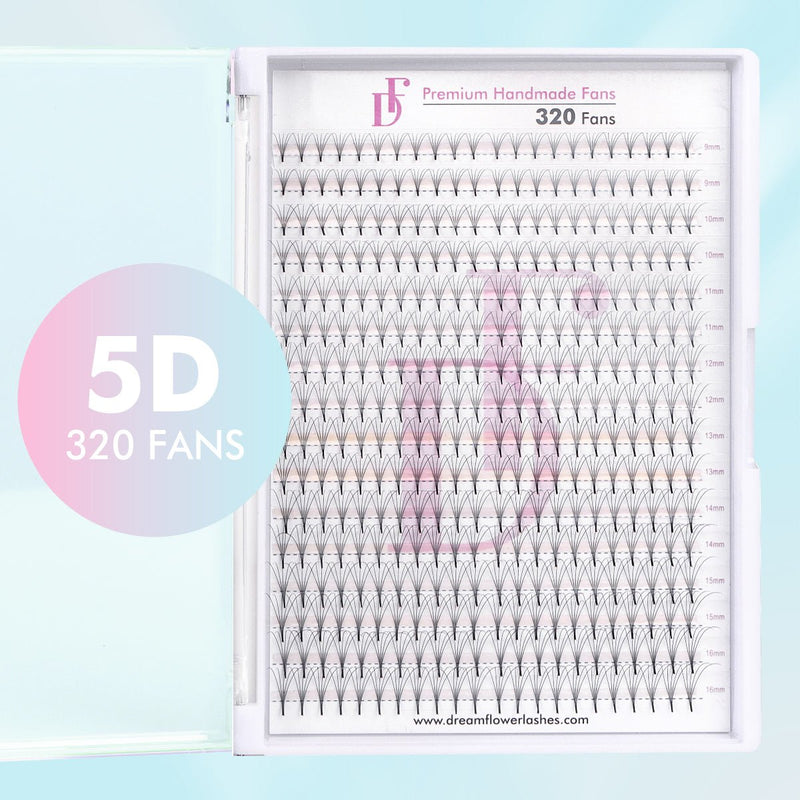 WHOLESALE 5D Large Tray 352 Fans 0.07mm Pointy Base Premade Volume Fans - DreamFlowerLashes®