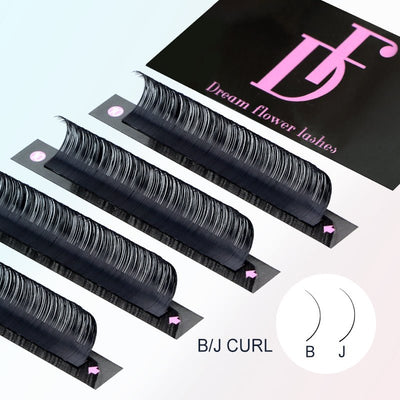 WHOLESALE B/J/L/LC/LD Curl Cashmere Volume Lashes Regular Individual Lash Extensions - DreamFlowerLashes®