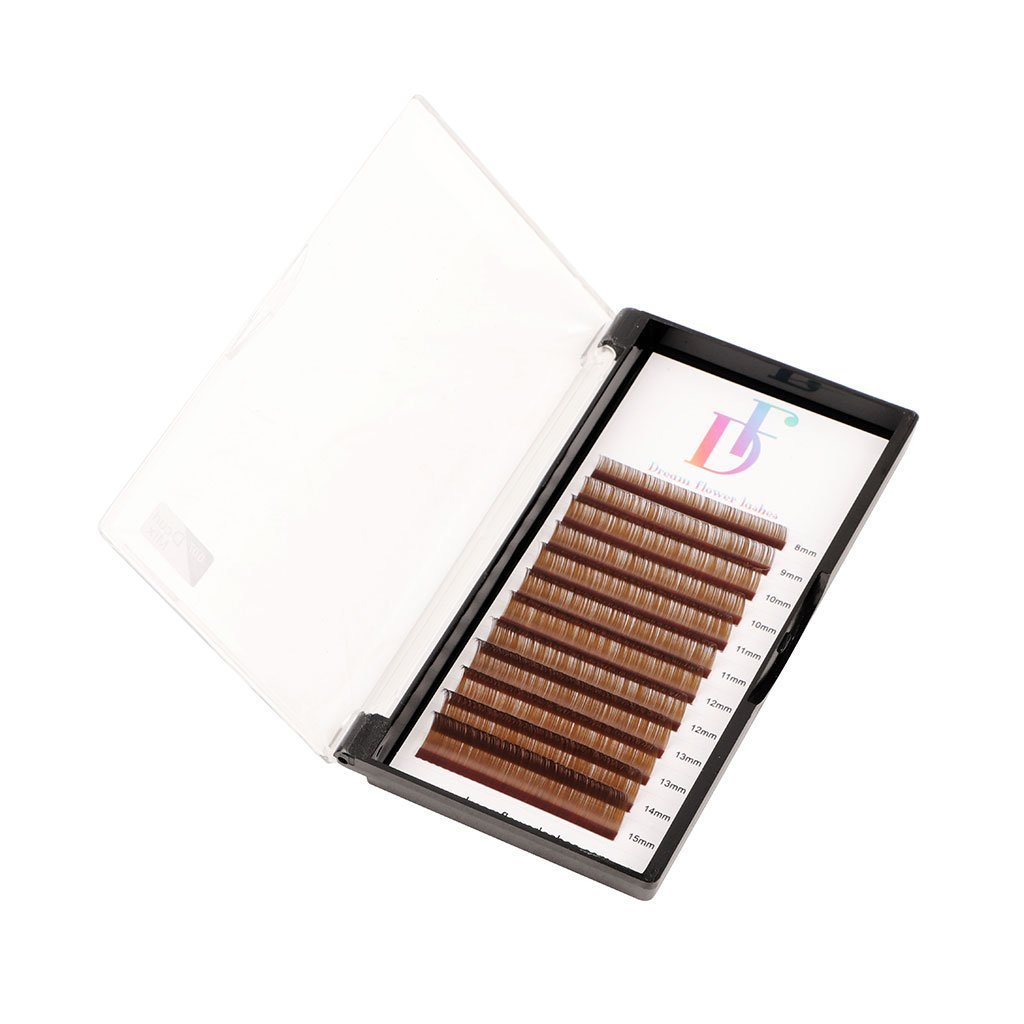 WHOLESALE Dark Brown Colored Lashes Faux Mink - DreamFlowerLashes®