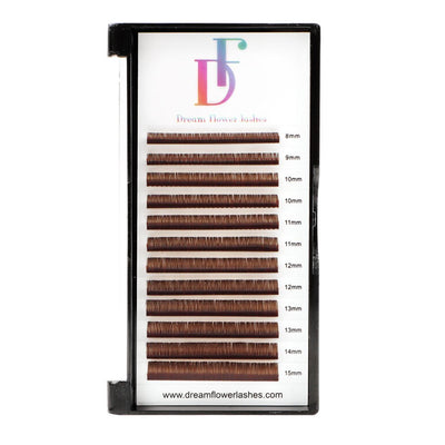 WHOLESALE Dark Brown Colored Lashes Faux Mink - DreamFlowerLashes®