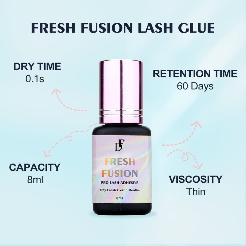 WHOLESALE Fresh Fusion Lash Adhesive 0.1s Ultra Fast Drying Glue for Lash Extensions 8ML - DreamFlowerLashes®