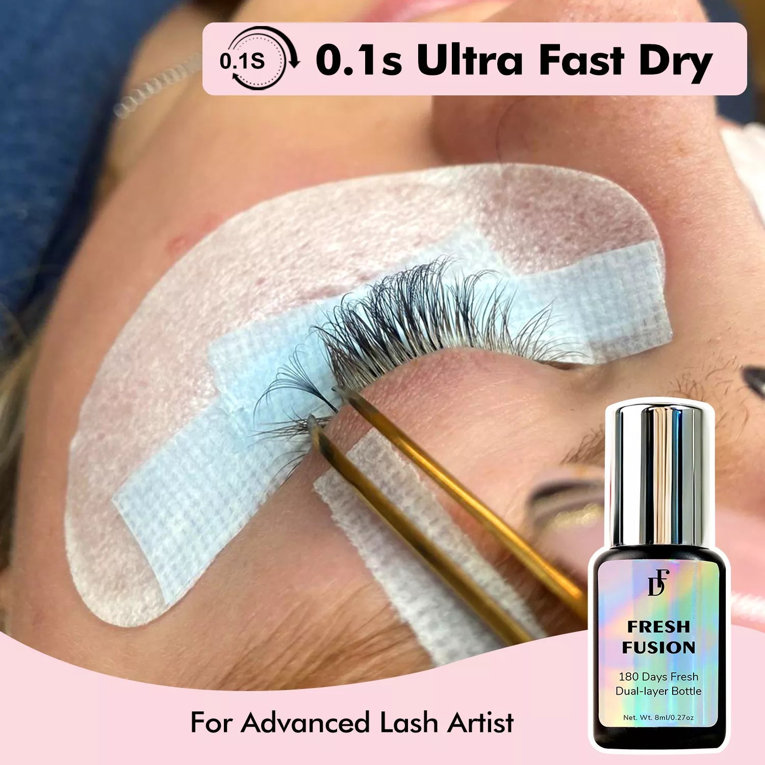 WHOLESALE Fresh Fusion Lash Adhesive 0.1s Ultra Fast Drying Lash Glue 8ML - DreamFlowerLashes®
